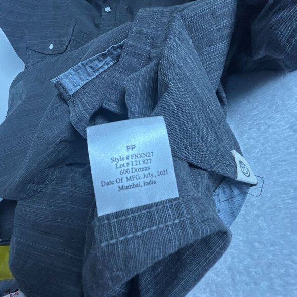 Free Planet Mens 3X Big & Tall Black/Gray Short-Sleeve Button-Up Shirt New $56 - Picture 5 of 10